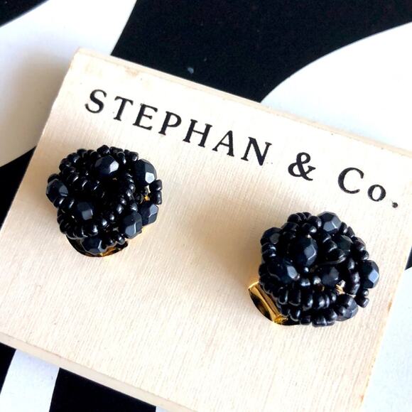 4 for $20 Stephan & Co. Black Clip On Earrings - Picture 2 of 3